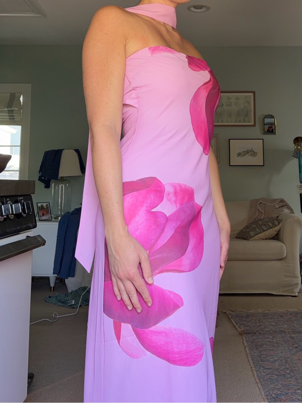 Peppermayo Pink Strapless Floral Maxi Dress - Picture 2 of 4